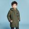 千仞岗2017新品童装羽绒服男贴布大眼睛印花连帽中长款外套229872 130cm 503海藻绿