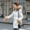 千仞岗2017秋冬新款大毛领羽绒服女装韩版抽绳修身显瘦外套20132_1 165/M 007银灰