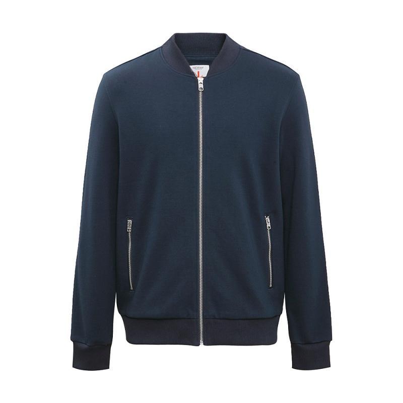 美特斯邦威卫衣男2018春装棒球式开衫外套224405 185/104B/XXL 月蓝黑90
