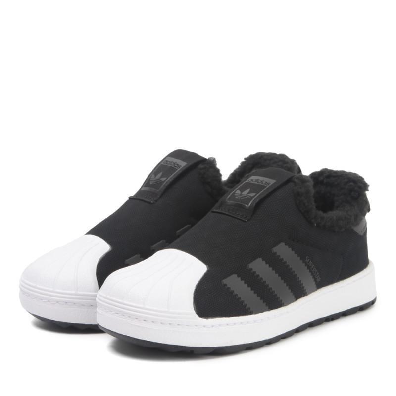 adidas阿迪三叶草2017新款中性婴童SUPERSTARWINTER360I休闲_1 1号黑/石墨黑/石墨黑 3K码