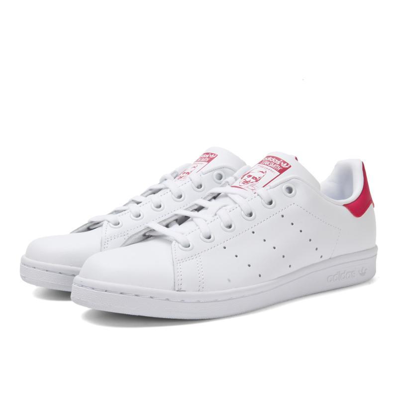 adidas阿迪三叶草2018女大童STANSMITH休闲鞋B32703 亮白/荧光玫红 5.5码