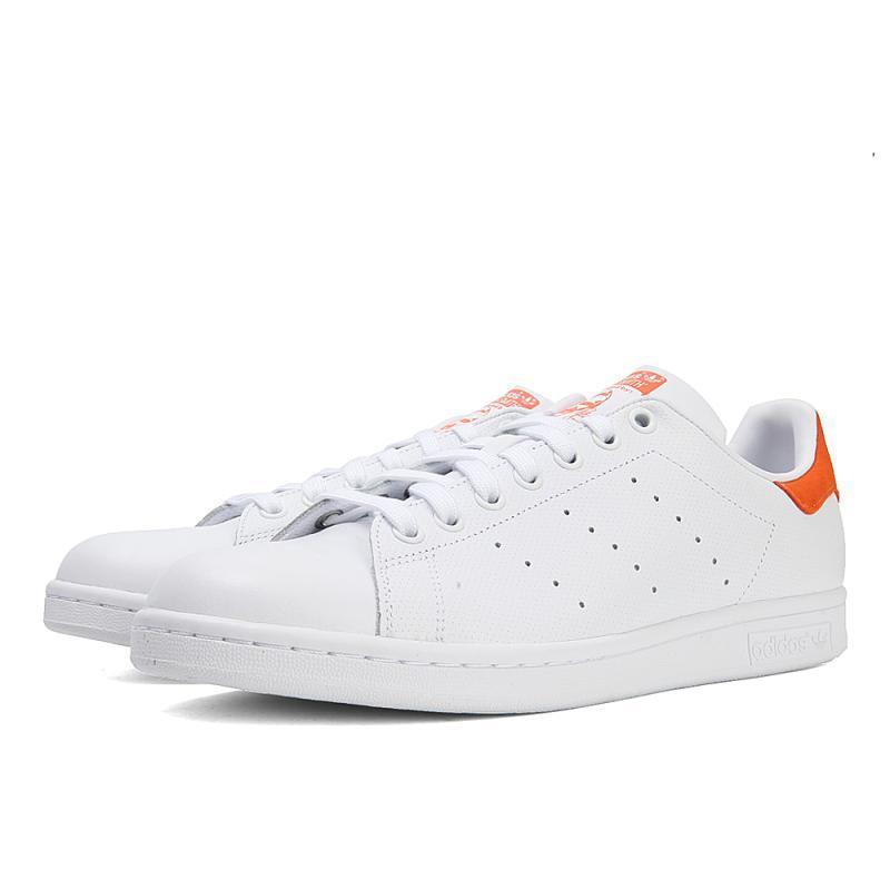 adidas阿迪达斯三叶草2018中性STANSMITH三叶草系列休闲鞋_1 亮白/影迹橙 43码