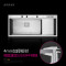 阿萨斯大型欧式4MM加厚304不锈钢手工水槽套餐单槽厨房洗菜盆水池 11850T-12件套-3056不锈钢抽拉龙头