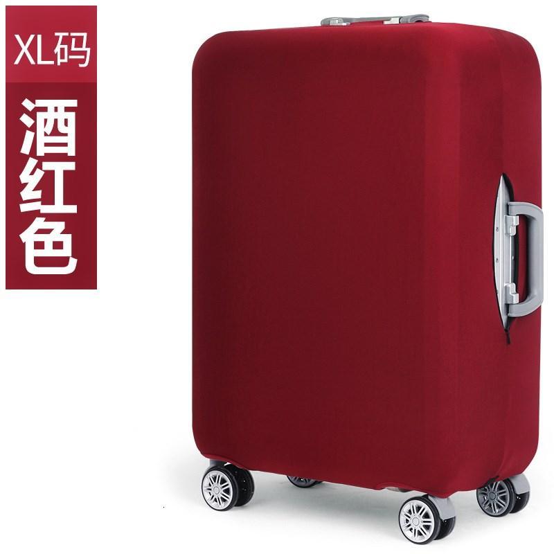 纯色弹力行李箱套拉杆箱旅行箱皮箱子保护罩外套2024283032寸_7 默认尺寸 酒红XL码（29-32寸）
