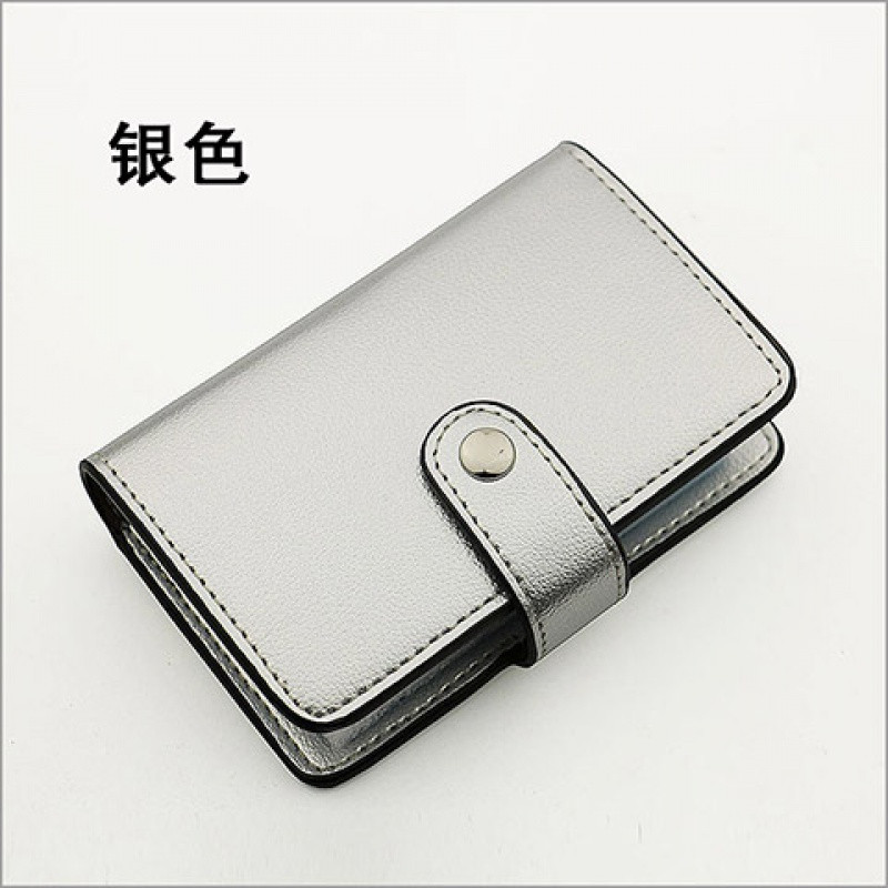 放卡片的小钱包卡包装卡的2018新款大容量实用多功能包便携短款 银色