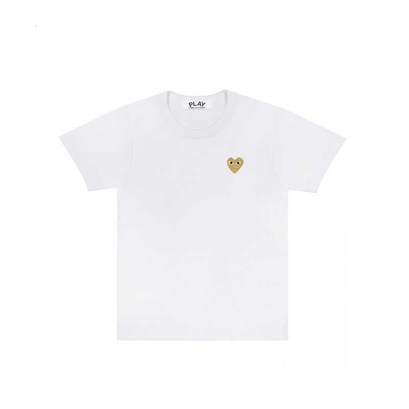 Comme des Garcons PLAY 川久保玲 夏季短款女士小金心短袖T恤 女 男 通用az-t-215-051 白色 XS