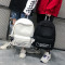 书包女双肩包女韩版学院风高中学生百搭字母校园帆布个性背包_2 白色【黑布贴白字母】