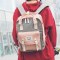 书包女韩版原宿简约高中校园学生小清新防水双肩包ins手提背包_1 粉+深灰【中号】