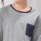 2018长袖纯棉男士睡衣男春秋季可外穿男式爸爸休闲家居服 春秋天全棉中年人居家服套装7623 XL码 6号款