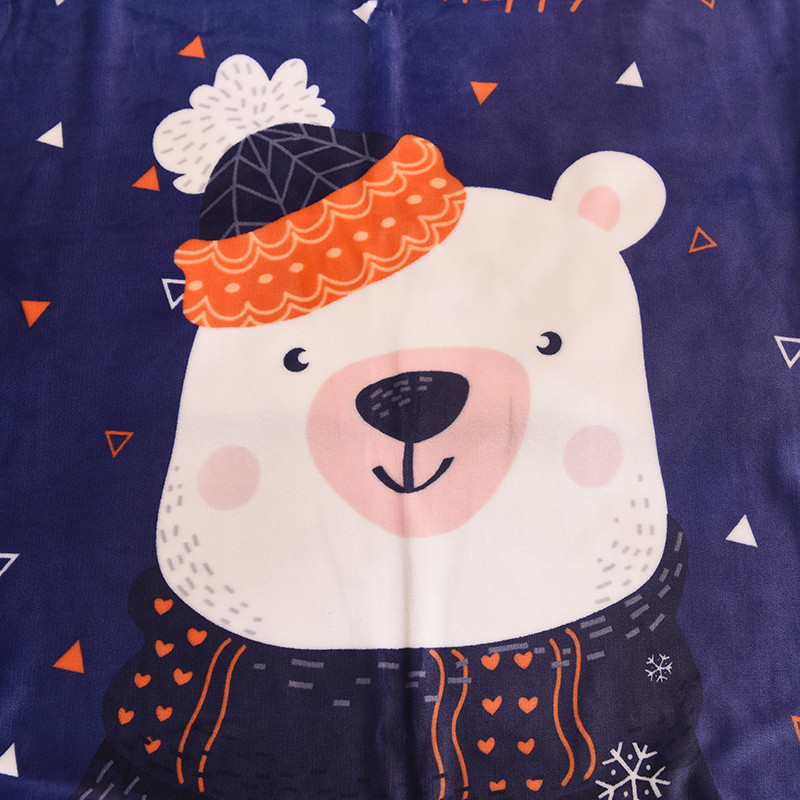 丹杰 法兰绒卡通毛毯儿童夏季空调毯办公室午休午睡毯单人宿舍毯 1.