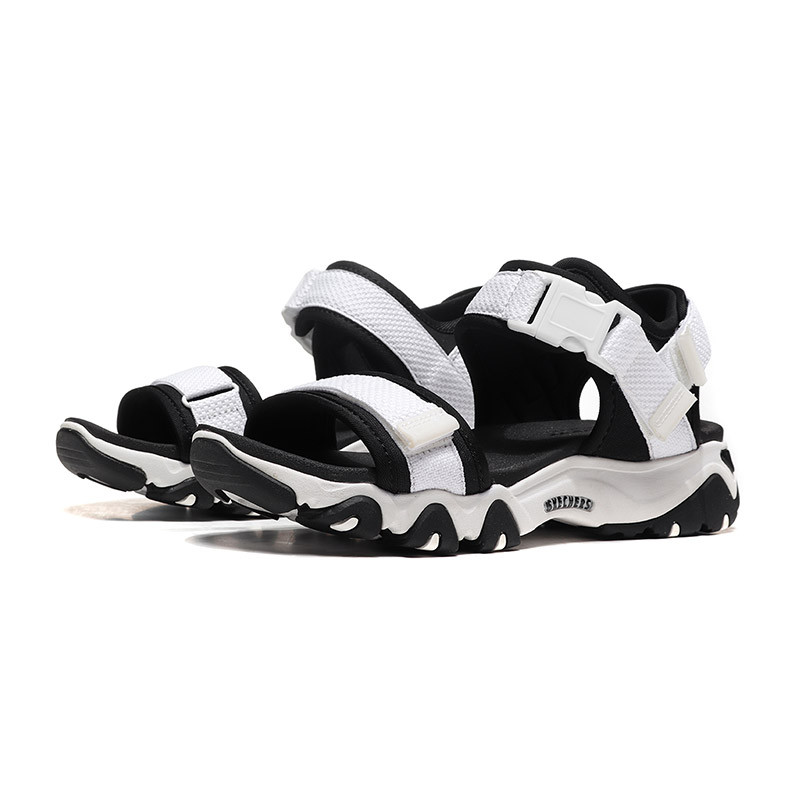 Skechers斯凯奇女凉鞋D‘lites一字魔术贴熊猫鞋88888160 88888160/WBK白色+黑色 37码