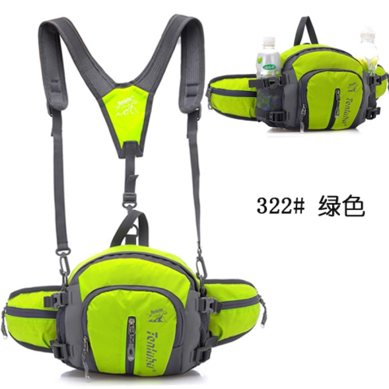 腰包男士户外多功能包女运动登山骑行背包单肩大容量双肩包腰包女_9 322#绿色