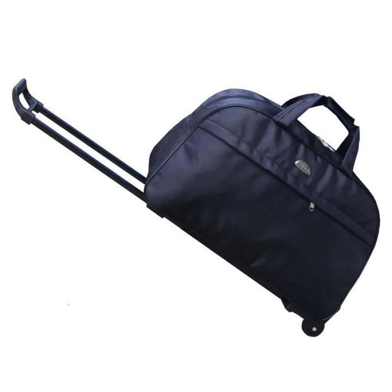 金属拉杆软箱包女行李包防水手提包男女旅行箱登机包旅行袋_8_2_2 黑色