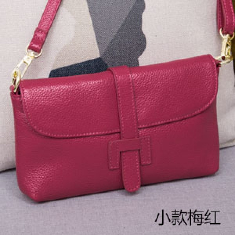 女包春夏新款2018休闲真皮小方包迷你包牛皮斜挎包单肩斜跨女小包_5 小款梅红色