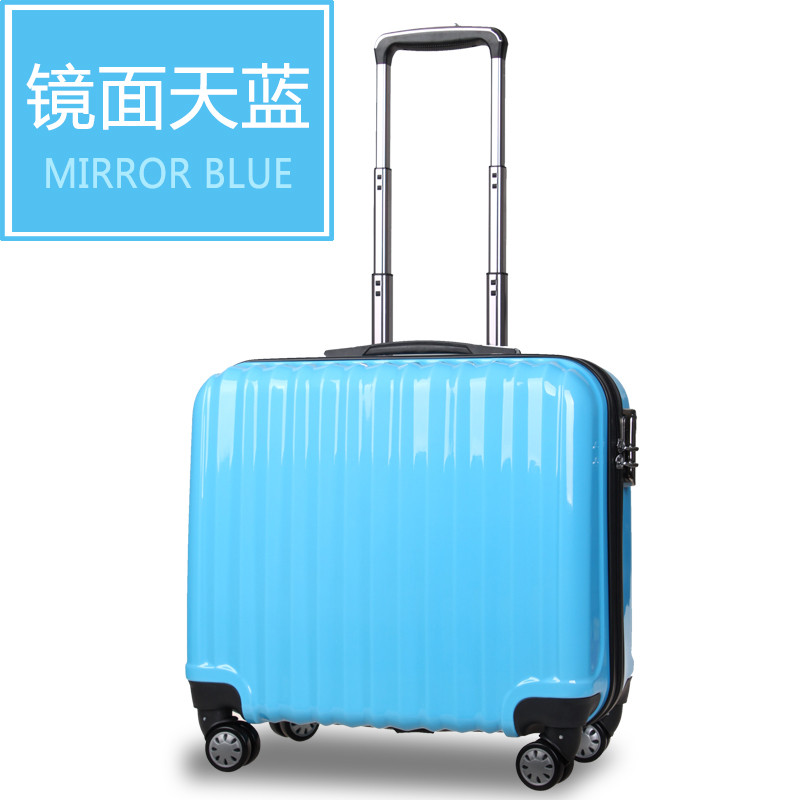 袋鼠万向轮拉杆箱PC登机箱14寸寸旅行箱男女行李箱玫瑰金防刮 18寸 天蓝色