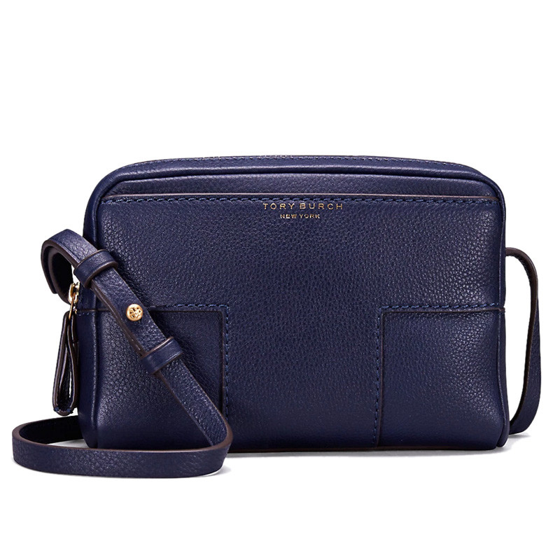Tory Burch 托里伯奇 欧美时尚头层牛皮迷你（最长边<20cm）女士单肩包 斜跨包 女 46231系列 小号 蓝色