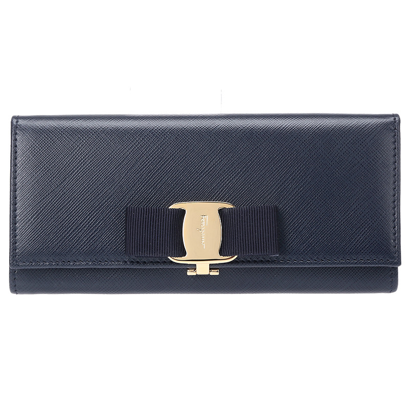 Salvatore Ferragamo 菲拉格慕 女士蓝色牛皮长款钱包钱夹 22B559 0674878 蓝色