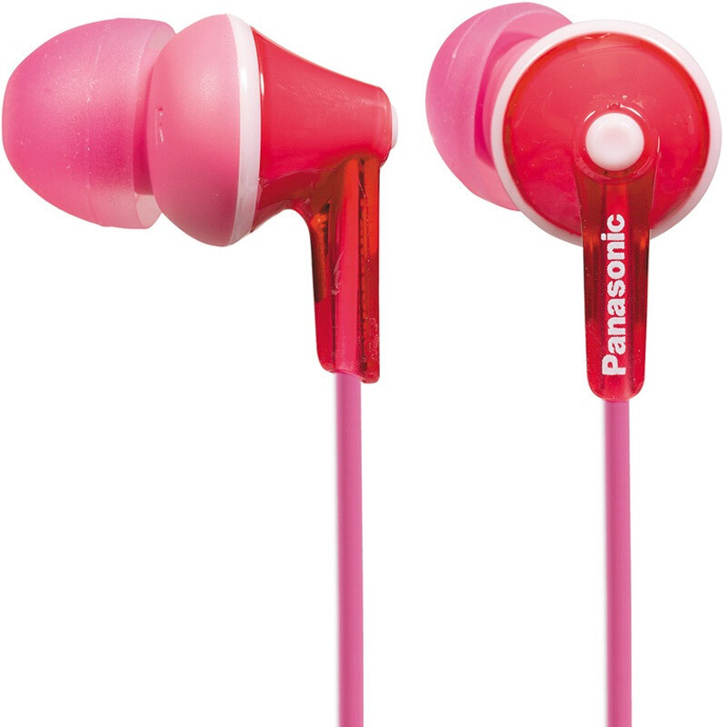 松下（Panasonic）小巧入耳式耳机HJE125 佩戴舒适 果冻色机身 粉色