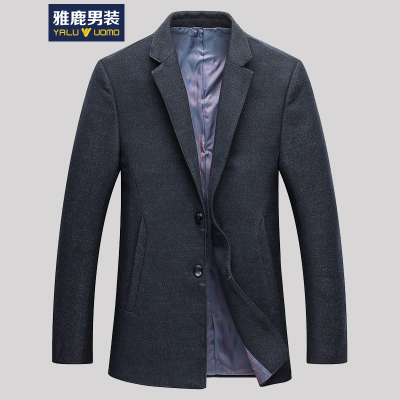 雅鹿男装西服男春秋装新款韩版修身单西商务休闲中年小西服男士外套 18212 185/2XL 灰色
