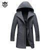 司奇隆春秋新款男士风衣 羊毛呢大衣中长款时尚休闲男装外套 灰色 180/XL