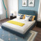 老故居 床 北欧双人大床 布艺床 实木床 简约现代单 双人床 卧室木质家具 1.8米单床
