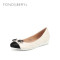 菲伯丽尔Fondberyl春季羊皮低跟休闲浅口单鞋女FB61111551_GBX07 白色/黑色 34