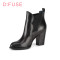 迪芙斯D:FUSE牛皮尖头高跟松紧带纯色深口女鞋DF54115367_Mwi36 黑色 37