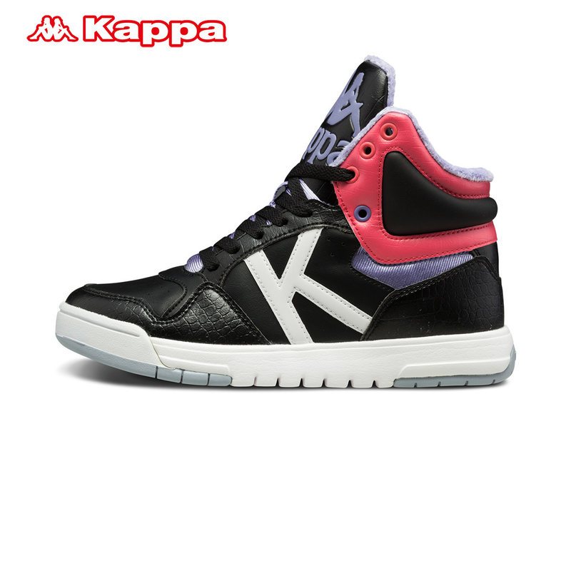 Kappa卡帕女款运动板鞋休闲鞋板鞋运动鞋2017秋季新款|K0765CC12 黑色/阳光橘红/粉紫色-990 37