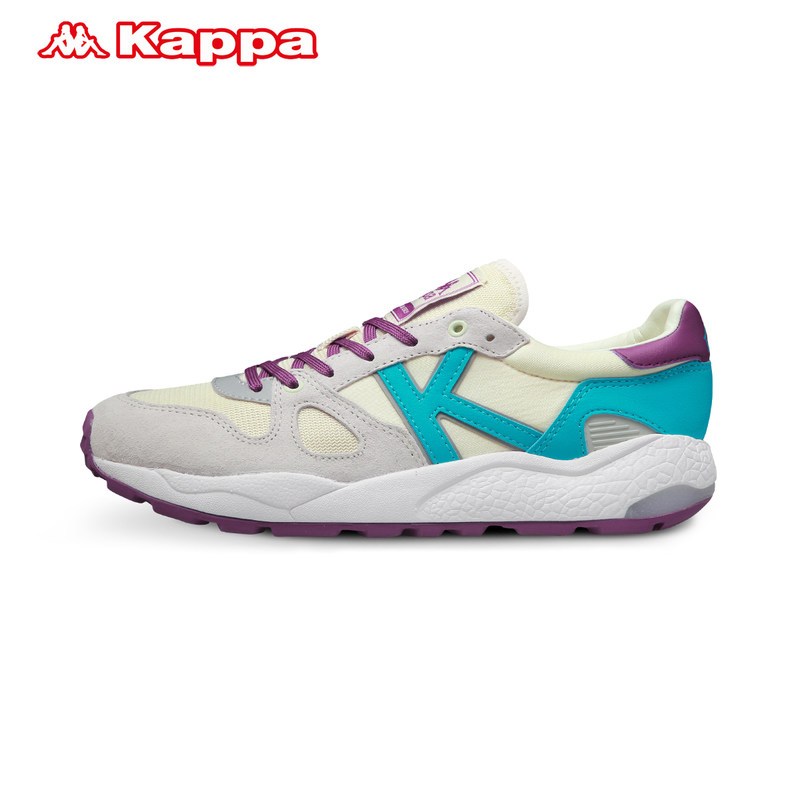 Kappa女款复古跑鞋系带鞋跑步鞋卡帕-K0725MM70D-506 精粹白/孔雀绿/夹竹桃紫 36