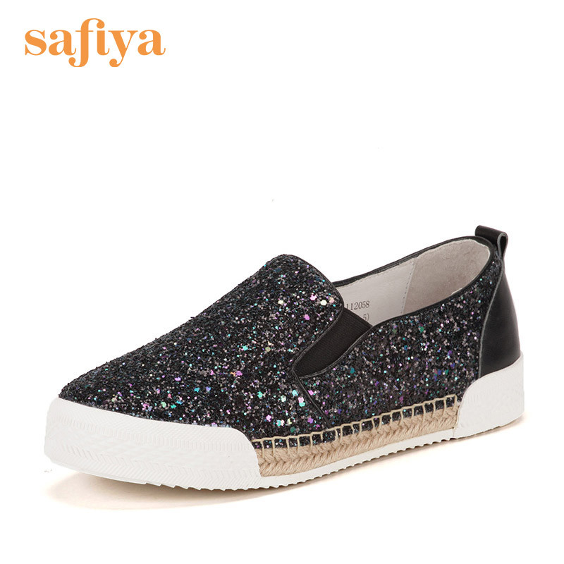 索菲娅Safiya春季渔夫乐福低跟休闲学生个性鞋女SF61112058_jVV63 黑色 34