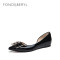 Fondberyl/菲伯丽尔方扣漆面牛皮女单鞋FB71114002 黑色 37