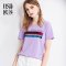 ins紫色短袖T恤hiphop衣服女OSA宽松怪味少女亮片上衣2018夏 L 淡紫色