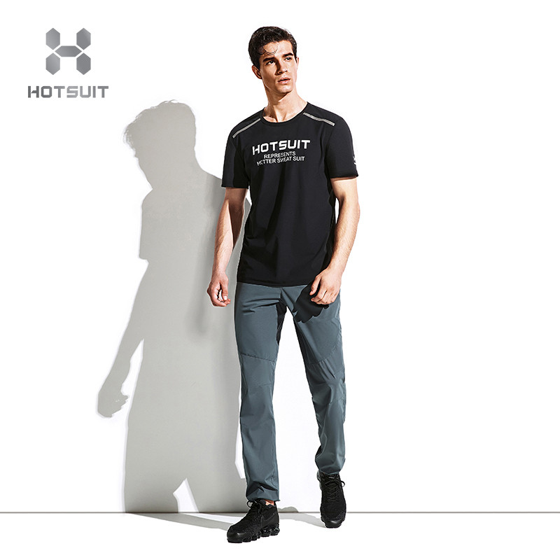 HOTSUIT后秀夏新款男士吸湿速干时尚简约运动短袖T恤5755012 矿物黑 3XL
