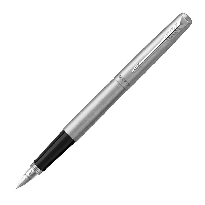 派克PARKER Jotter2018乔特系列墨水笔 2018乔特钢杆白夹墨水笔-F尖0.5mm