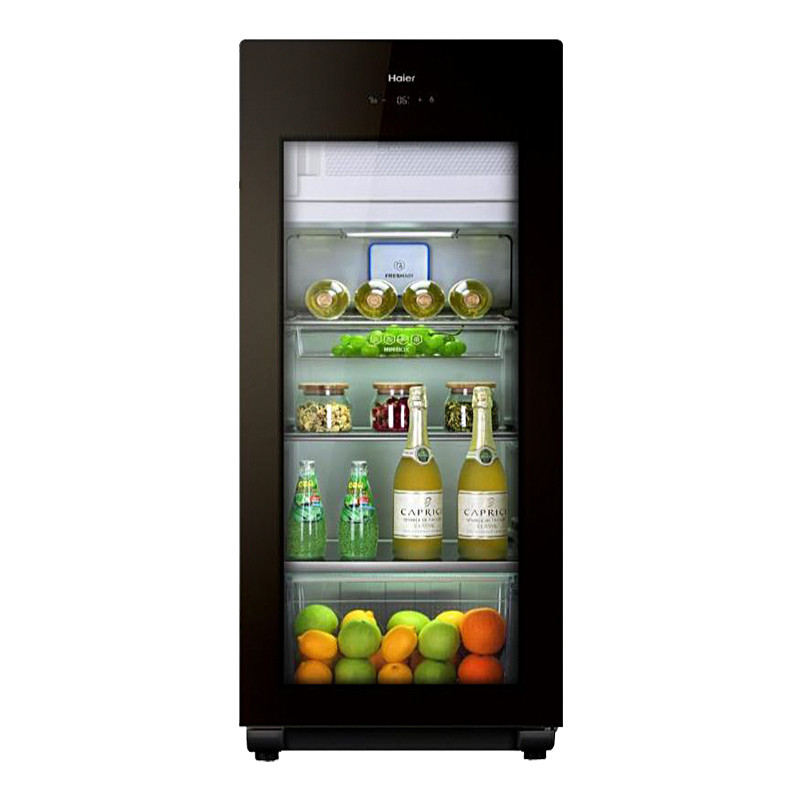 Haier/海尔158升冰吧LC-158DH家用立式酒柜棕色冷藏保鲜柜展示冷柜 1级能效 专业制冰