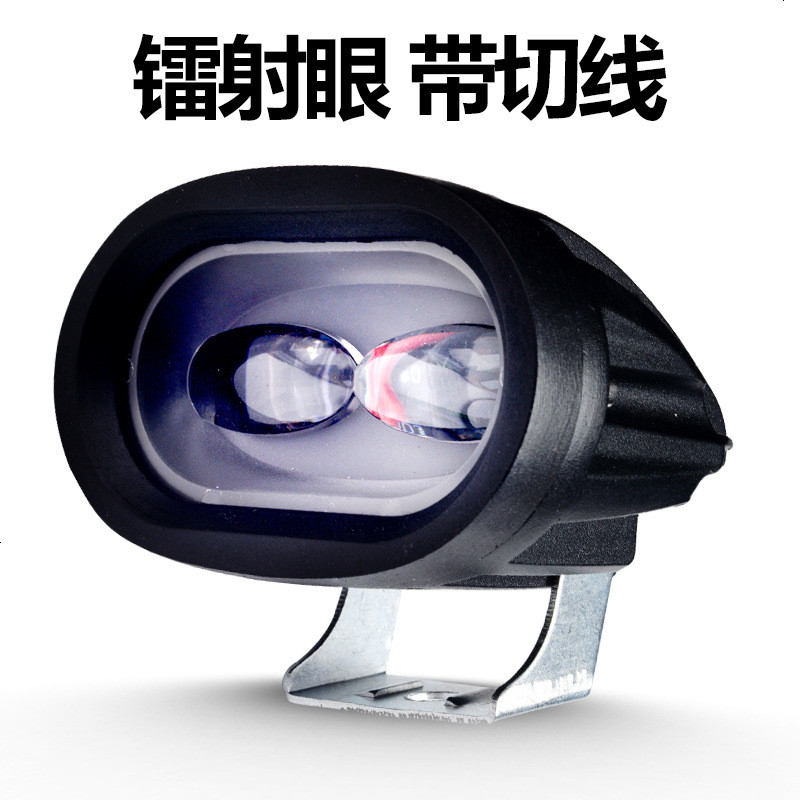 摩托车交流电专用LED大灯电动车12v内置超亮灯泡改装远近光前大灯 镭射眼(光带切线)