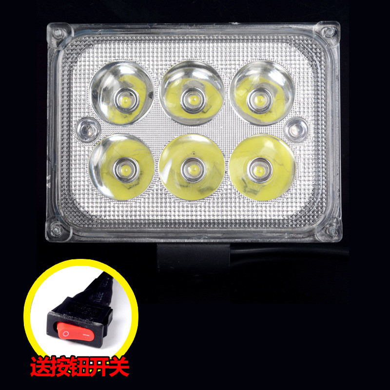 包邮摩托车LED射灯U8激光炮强光灯泡爆闪改装前大灯天使恶魔眼 外置方形六珠+开关