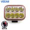 汽车led大灯12V24V5寸货车射灯超亮越野车改装灯摩托车灯挖掘机灯 方形八珠+开关