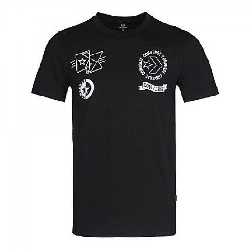 CONVERSE/匡威2018新款男子T恤10008080-A01 S 黑