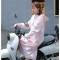 骑车防晒衣女夏季中长款全身防晒纯棉加长防紫外线摩托车遮阳披肩 小橘子（118全棉马尾洞）