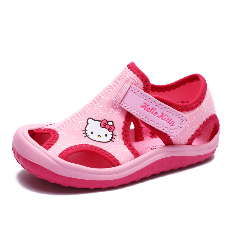 凯蒂猫(HELLO KITTY)凯蒂猫儿童凉鞋女童罗马鞋包头学生户外运动凉鞋韩版K8525814 粉色 29码/18.6cm