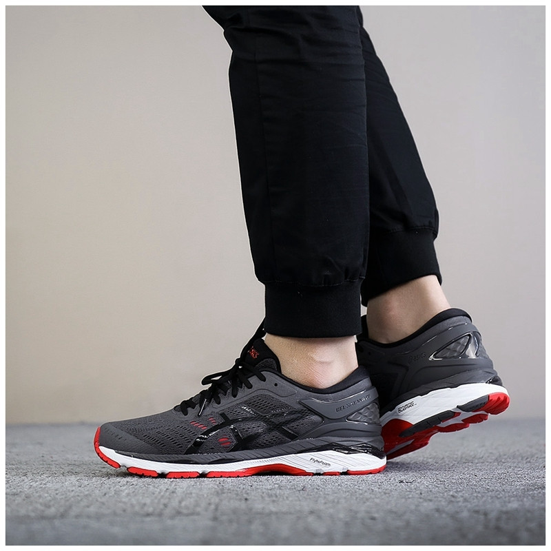 Asics亚瑟士GEL-KAYANO24男鞋马拉松减震慢跑步鞋T749N-9590 灰色/黑色 45
