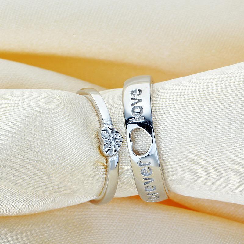 姿s925纯银戒指情侣对戒foreverlove订婚戒指 银色【价格 图片 品牌