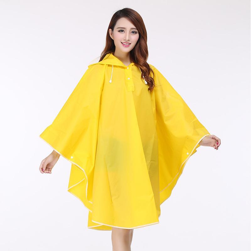 EVA户外旅游成人雨衣便携环保斗篷女披风电动车雨披电动车雨衣旅游徒步雨衣_2 斗篷款黄色
