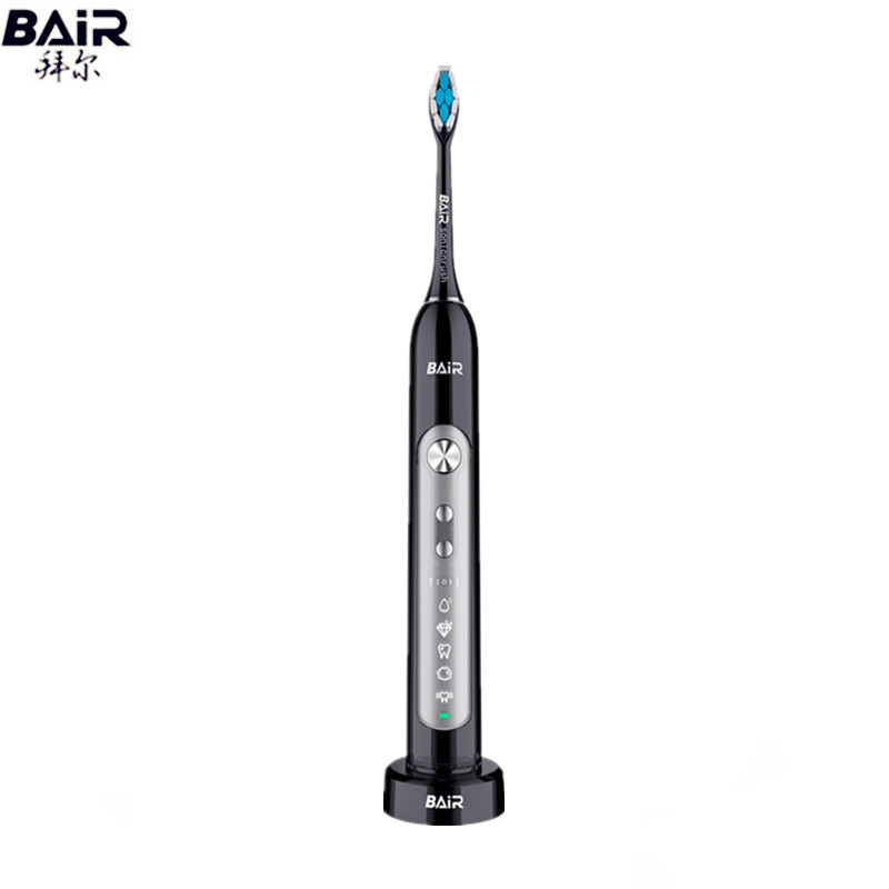 拜尔（BAIR）X11s成人电动牙刷 声波智能震动软毛情侣防水 黑色