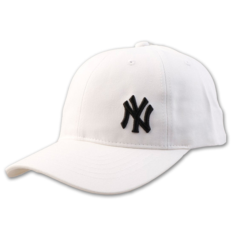 MLB 百搭棒球帽 NY洋基队男女款休闲 遮阳纯白小标刺绣嘻哈帽子 F32CPIJ741-50W 白色黑标小NY侧面小洋基