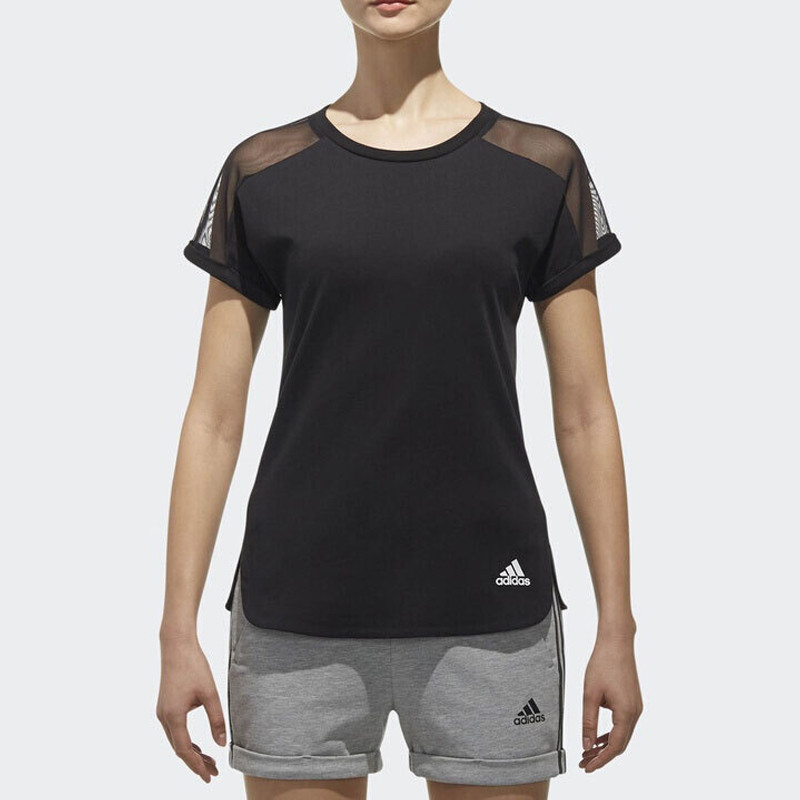Adidas阿迪达斯女装2018夏季新款女子运动休闲舒适透气圆领短袖T恤DT2525 DT2526 XL