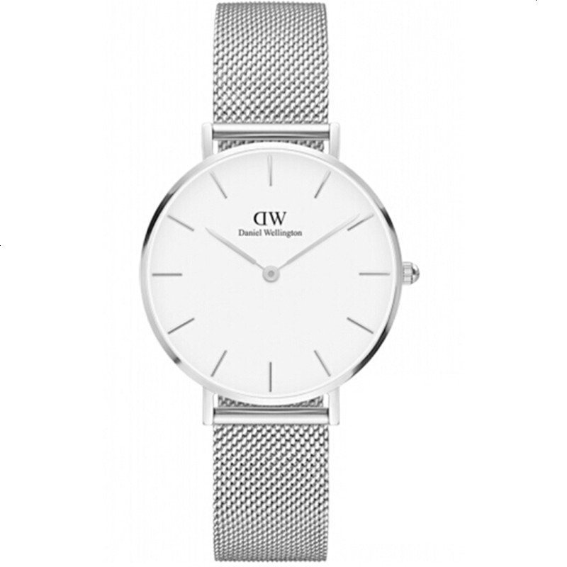 DW手表新款32mm 银色边白盘 不锈钢 米兰风格表带 DW00100164_788_141 白色