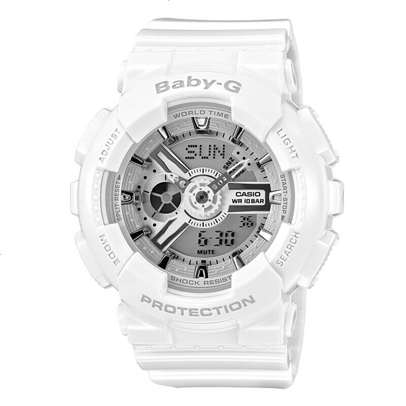 卡西欧（CASIO） 手表 时尚运动手表 BABY-G系列 银白 石英表 女 BA-110-7A3_340_329 银白