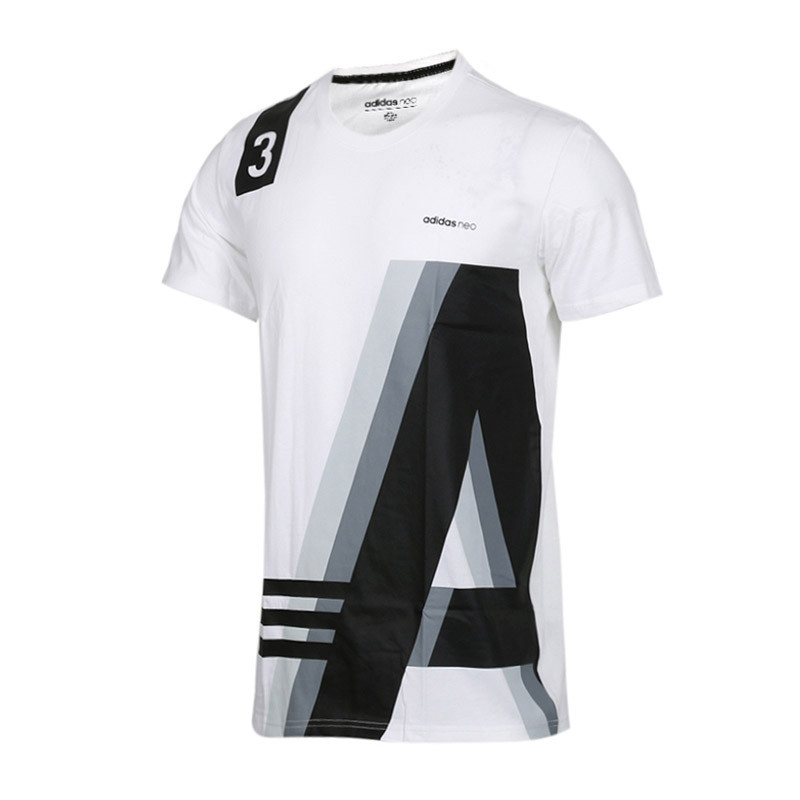 adidas阿迪达斯NEO男子短袖T恤休闲运动服DM4197 M DM4197白色